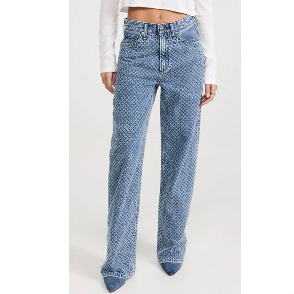 rag & bone Logan Mid-Rise Wide Leg Jeans - Picture 1 of 12